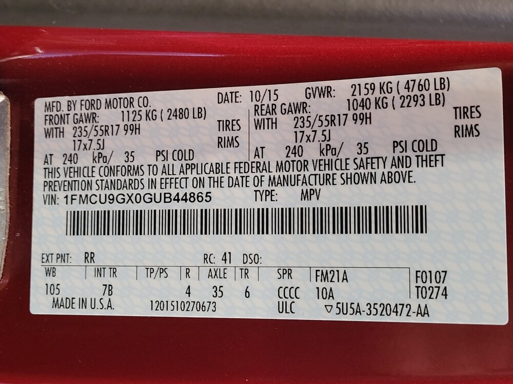 2016 Ford Escape in Jacksonville, FL 32225 - 18093553 33