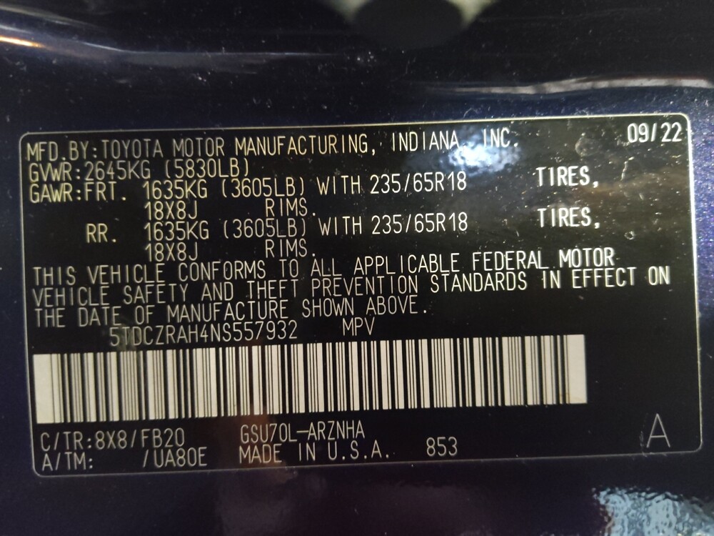 2022 Toyota Highlander in Jacksonville, FL 32225 - 18093557 33