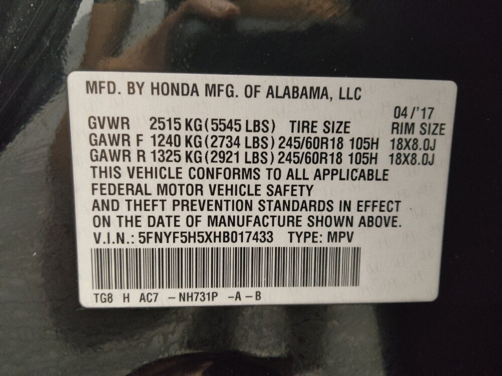 2017 Honda Pilot in Jacksonville, FL 32210 - 18093670 33