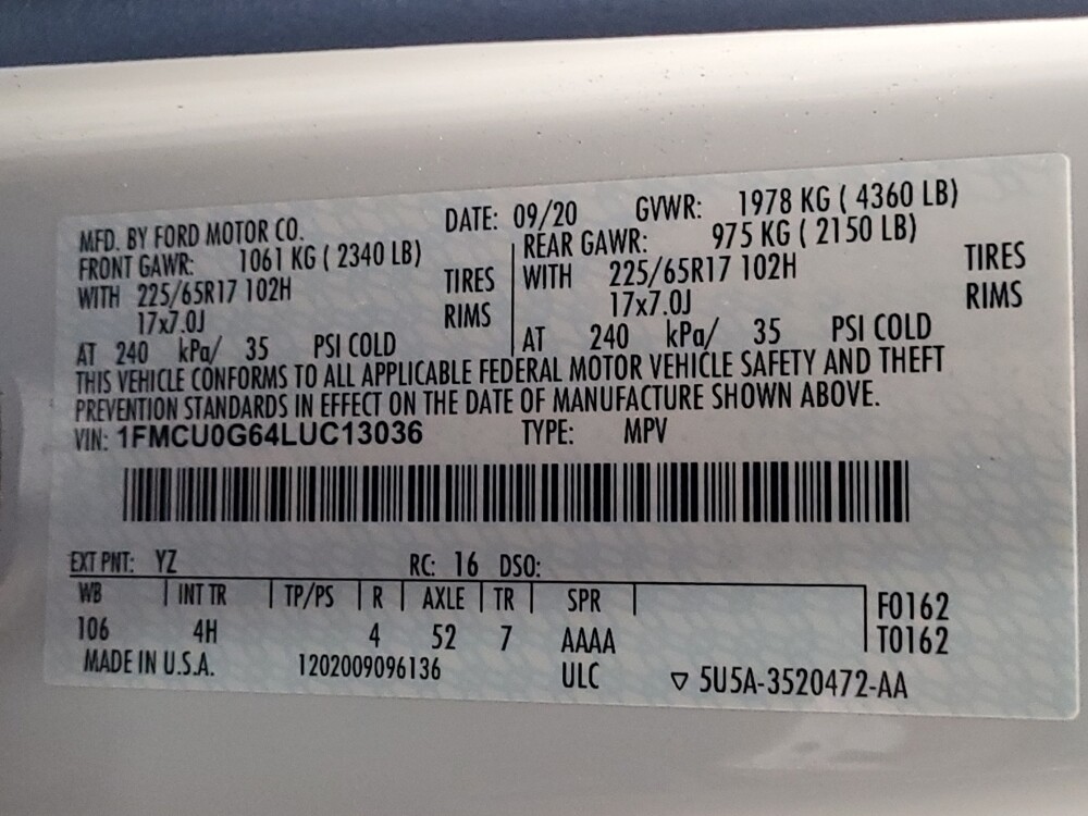 2020 Ford Escape in Jacksonville, FL 32210 - 18093673 33