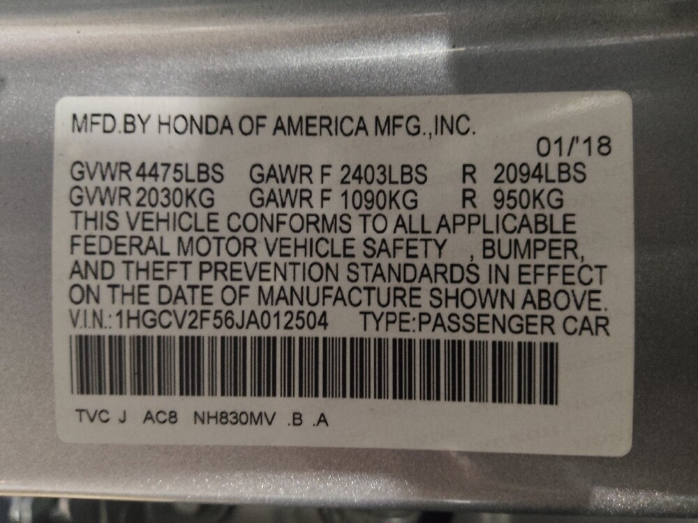 2018 Honda Accord in Jacksonville, FL 32210 - 18093674 33