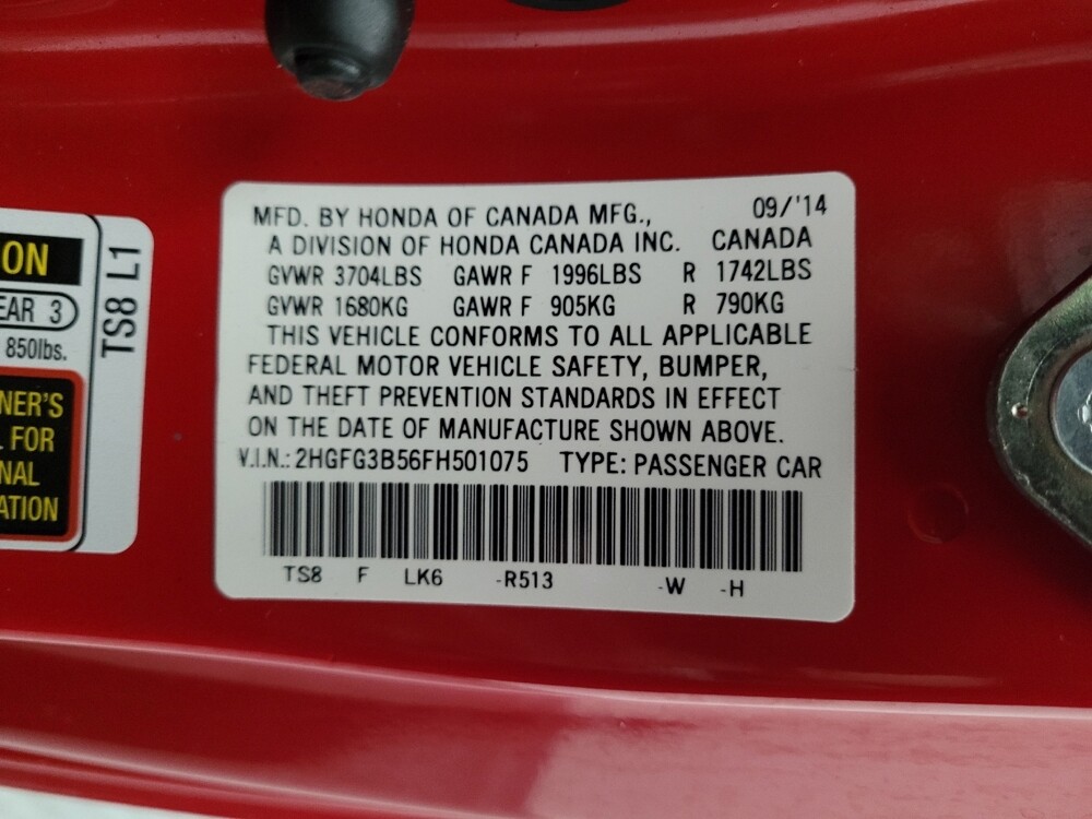 2015 Honda Civic in Downey, CA 90241 - 18093777 33