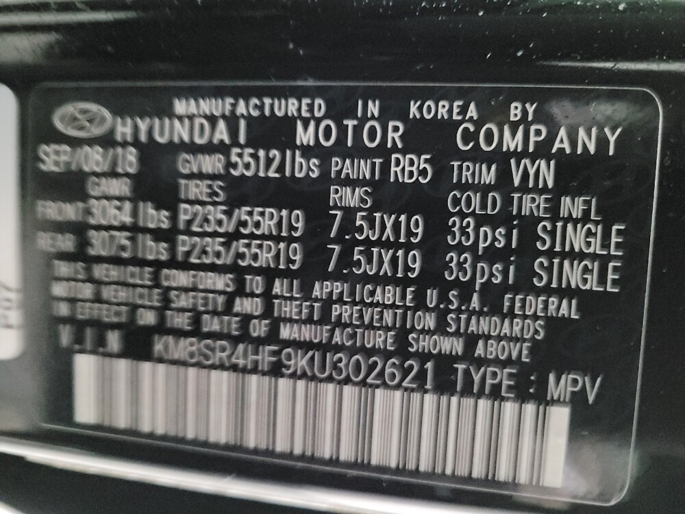 2019 Hyundai Santa Fe in Downey, CA 90241 - 18093778 33