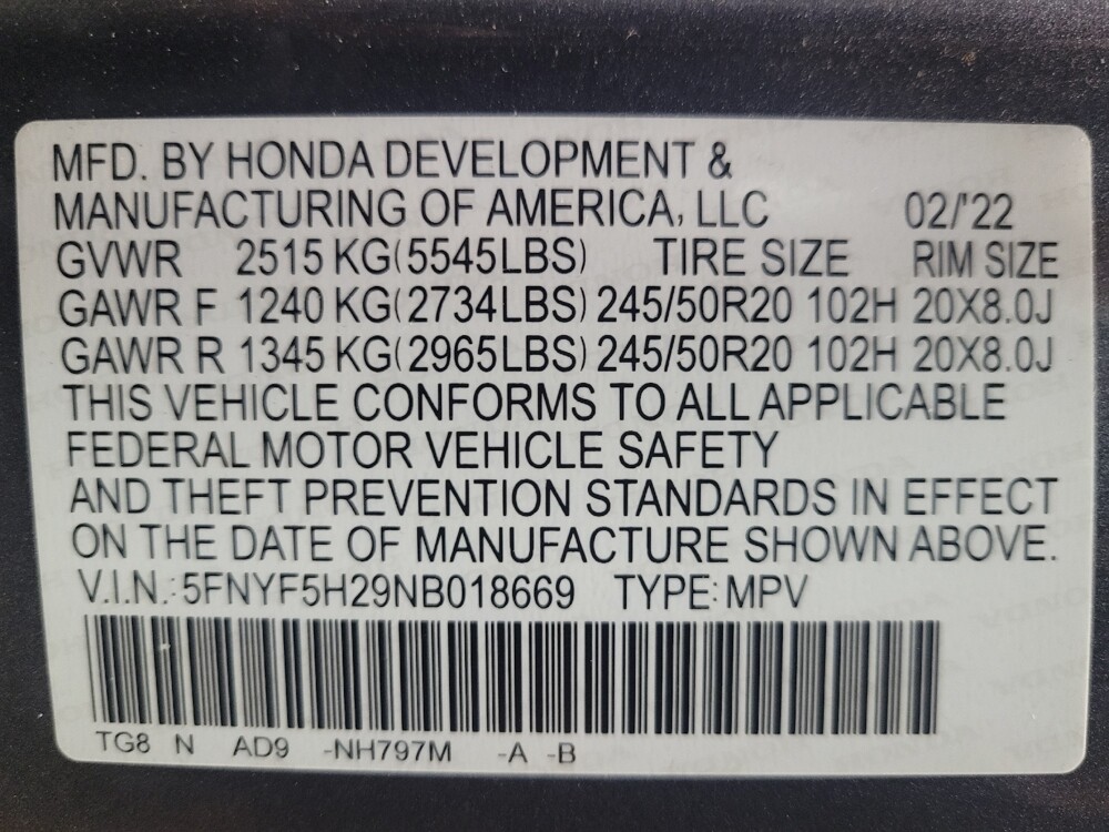 2022 Honda Pilot in Huntsville, AL 35816 - 18093792 33
