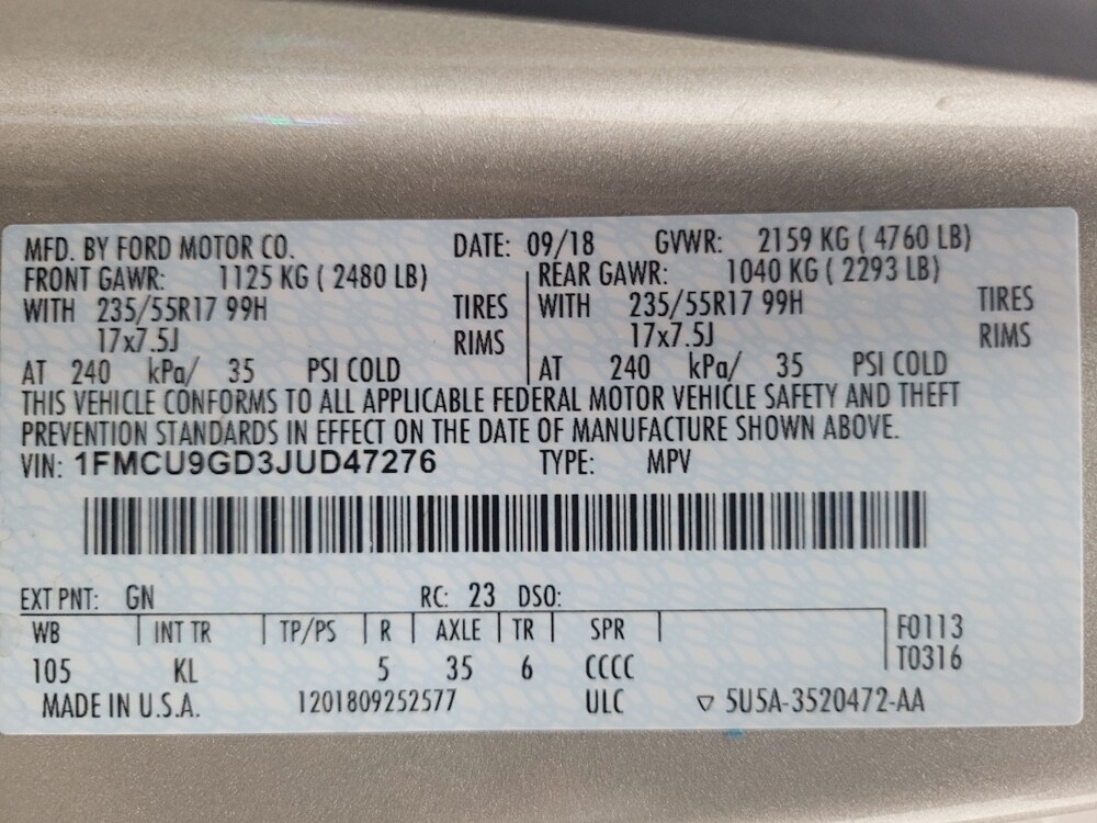 2018 Ford Escape in Memphis, TN 38128 - 18093830 33