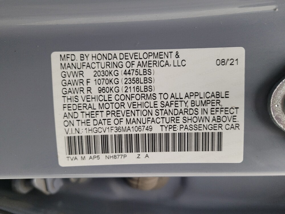 2021 Honda Accord in Sacramento, CA 95821 - 18093919 33