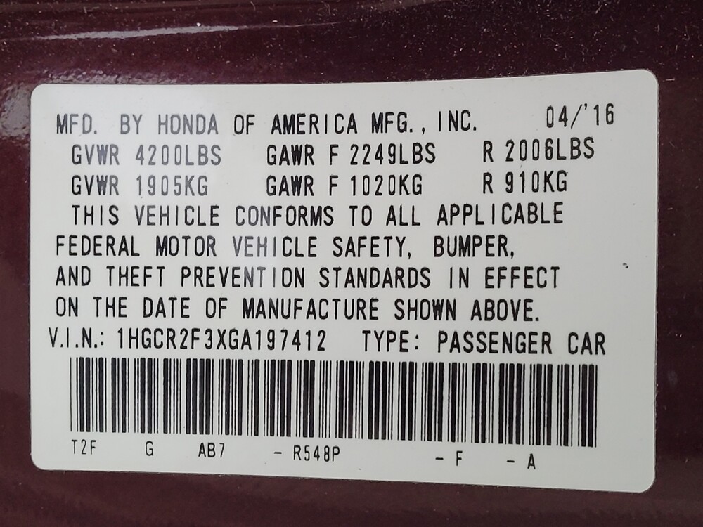 2016 Honda Accord in Charleston, SC 29414 - 18093992 33