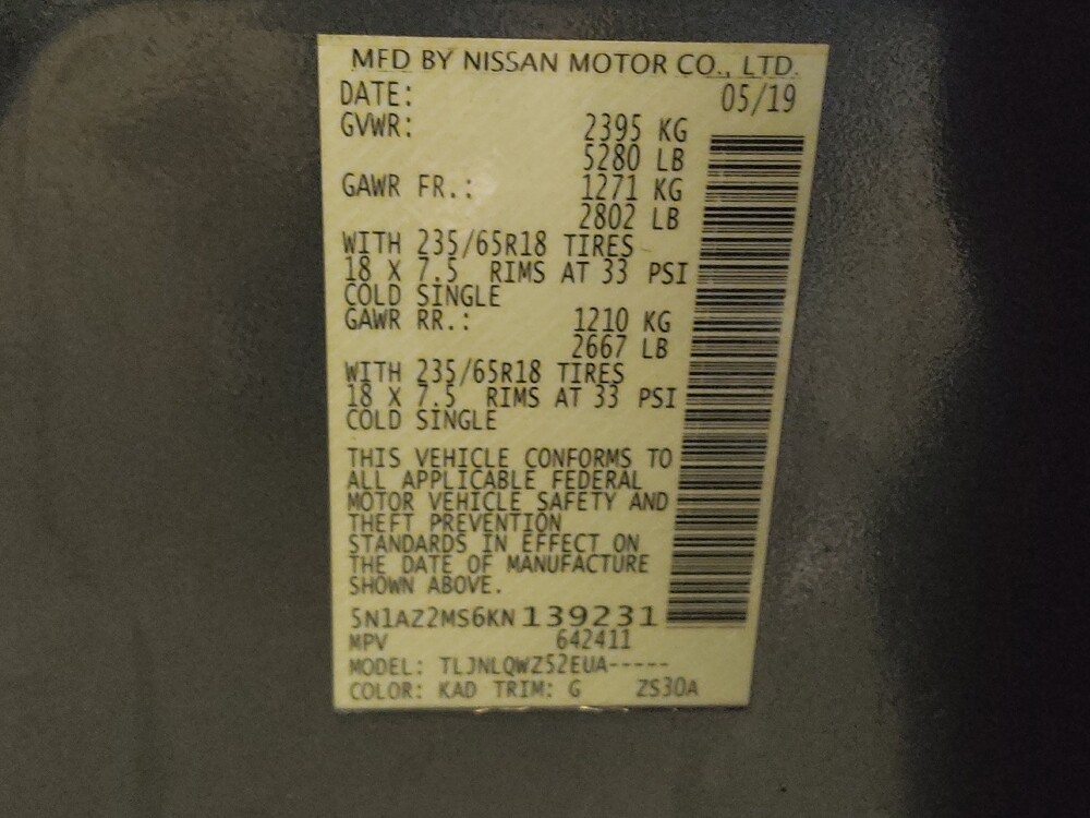 2019 Nissan Murano in Salem, VA 24153 - 18094356 33