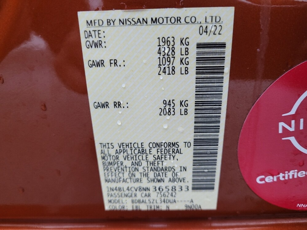 2022 Nissan Altima in Greenville, NC 27834 - 18094413 33