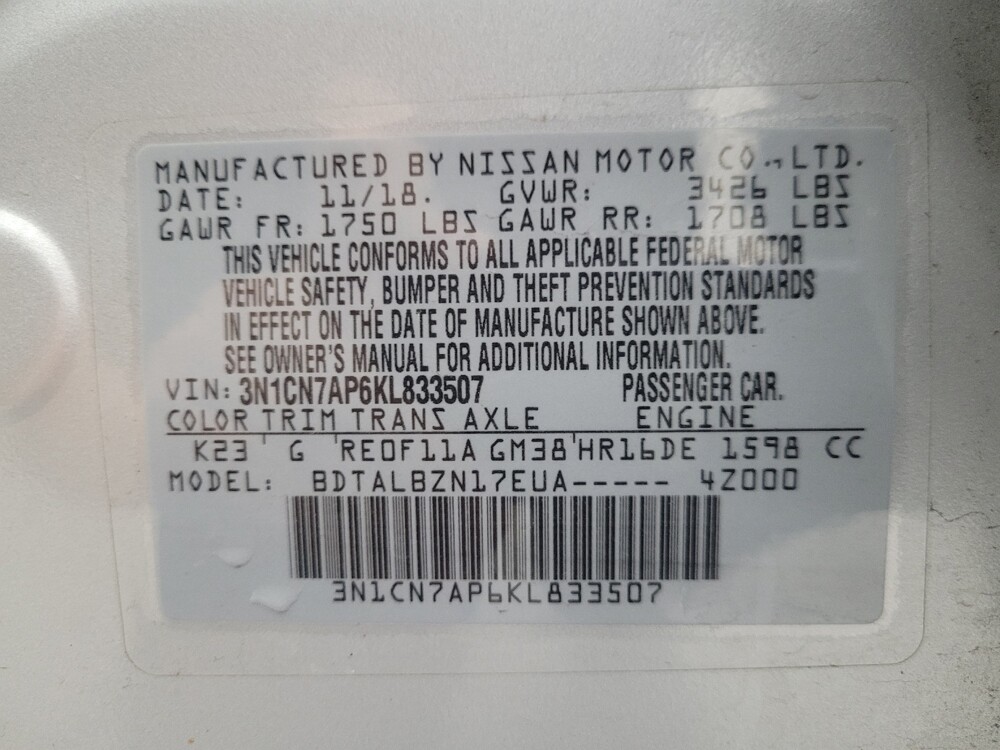 2019 Nissan Versa in Albuquerque, NM 87113 - 18094576 33