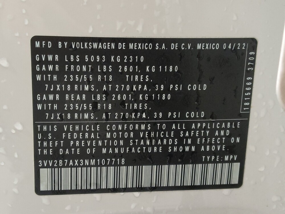 2022 Volkswagen Tiguan in Fayetteville, NC 28304 - 18094629 33