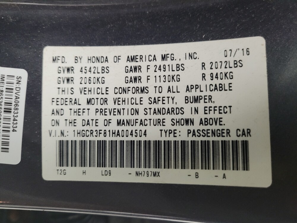 2017 Honda Accord in Madison, TN 37115 - 18094698 33