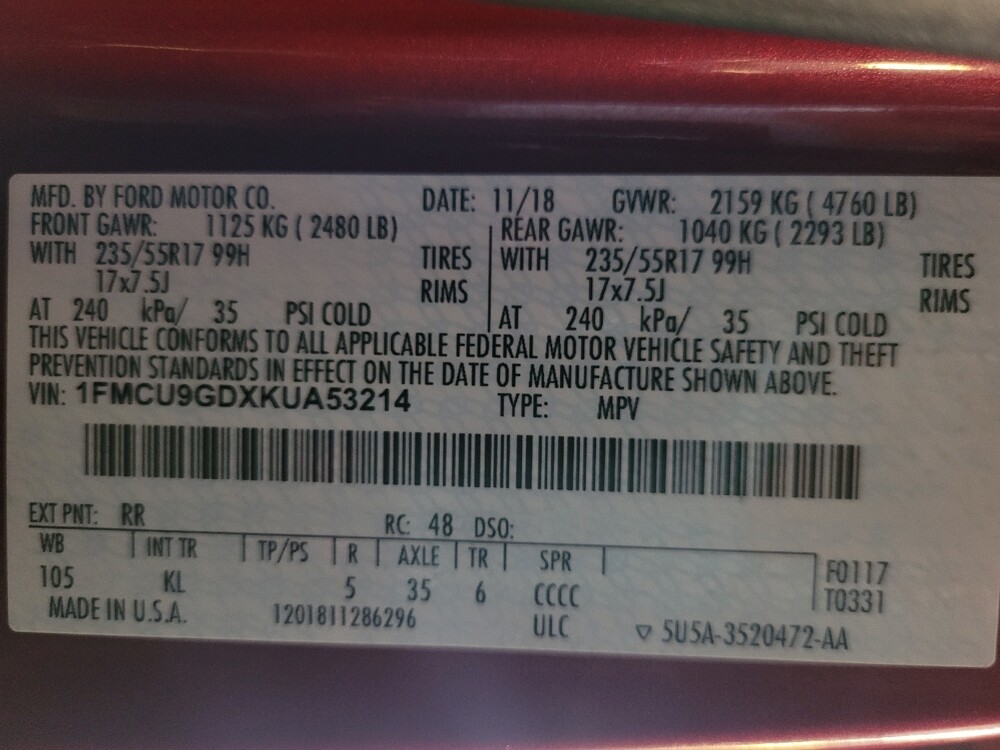 2019 Ford Escape in Savannah, GA 31419 - 18094758 33