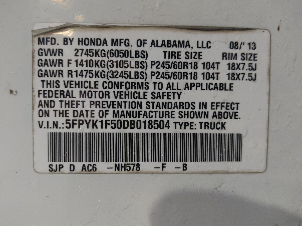 2013 Honda Ridgeline in Clearwater, FL 33764 - 18094929 33