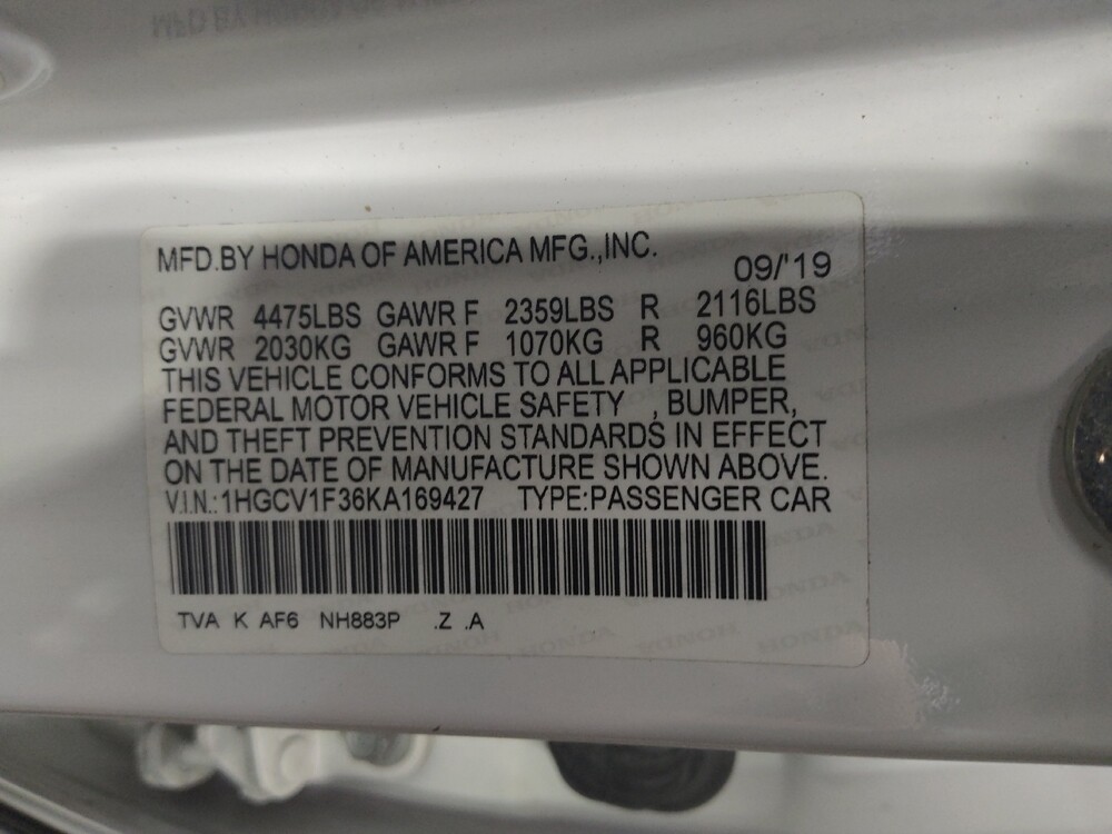 2019 Honda Accord in Greensboro, NC 27407 - 18095041 33