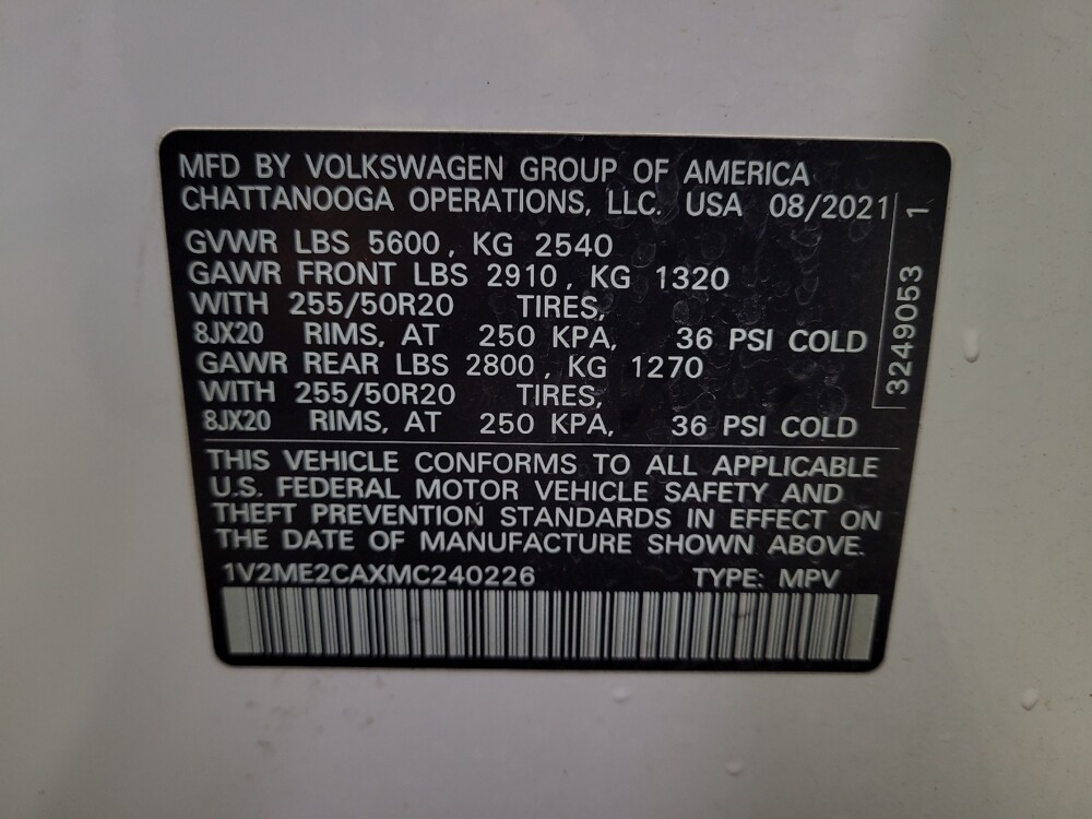 2021 Volkswagen Atlas in Toledo, OH 43617 - 18095317 33