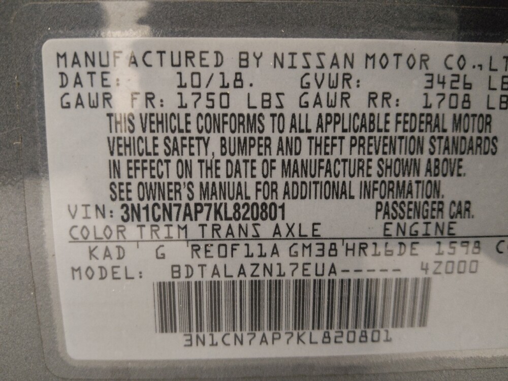 2019 Nissan Versa in Albany, GA 31705 - 18095435 33