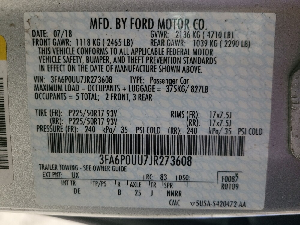 2018 Ford Fusion in Union City, GA 30291 - 18095634 33