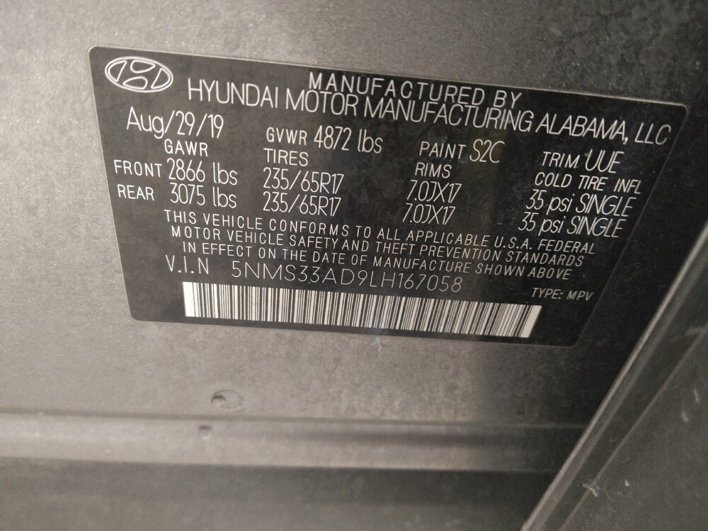 2020 Hyundai Santa Fe in Albany, GA 31705 - 18095635 33