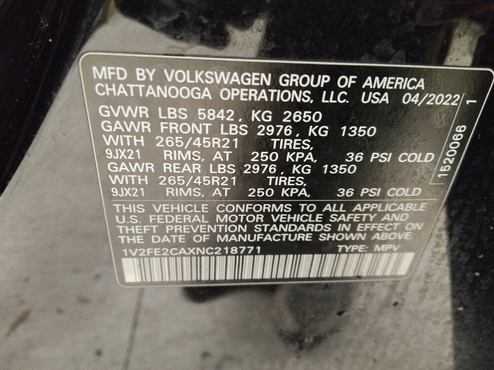 2022 Volkswagen Atlas in Duluth, GA 30096 - 18095689 33