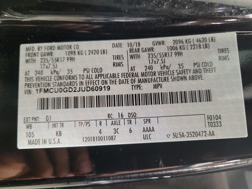 2018 Ford Escape in Bakersfield, CA 93309 - 18095803 33