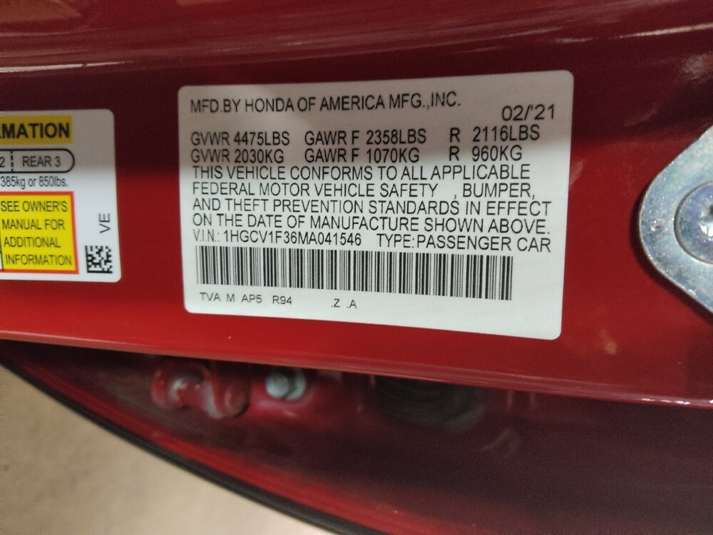 2021 Honda Accord in Lubbock, TX 79424 - 18095932 33