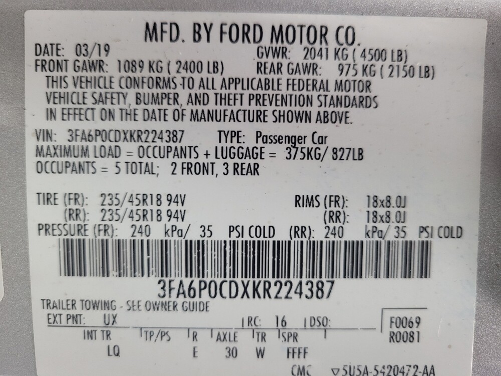 2019 Ford Fusion in Memphis, TN 38115 - 18095998 33