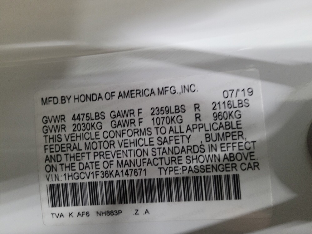 2019 Honda Accord in Langhorne, PA 19047 - 18096041 33