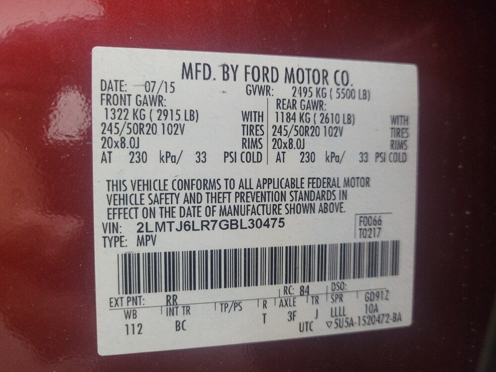 2016 Lincoln MKX in Hialeah, FL 33014 - 18096094 33