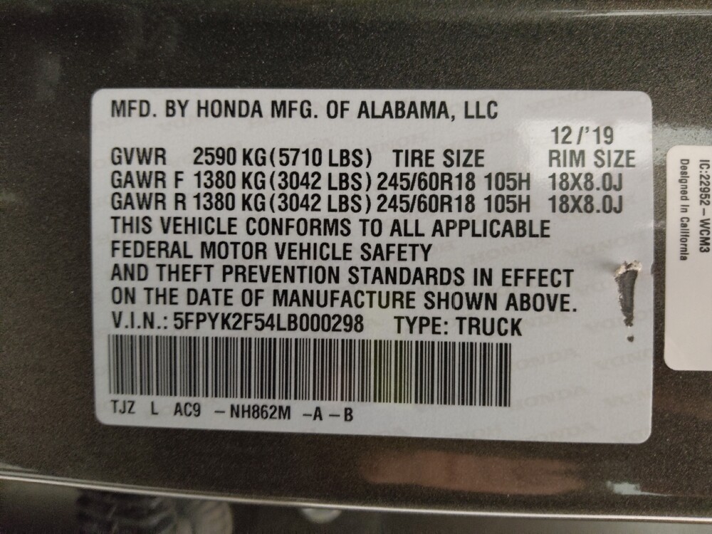 2020 Honda Ridgeline in Tallahassee, FL 32304 - 18096134 33