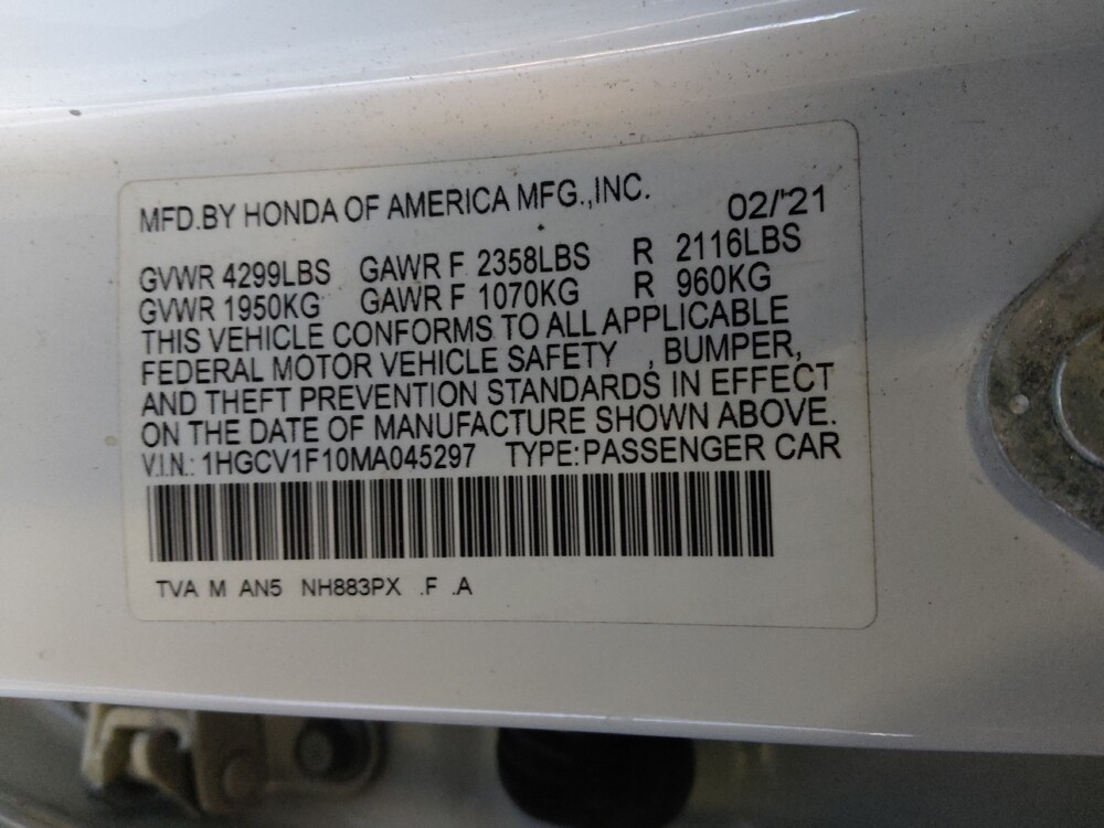 2021 Honda Accord in Tucson, AZ 85705 - 18096268 33