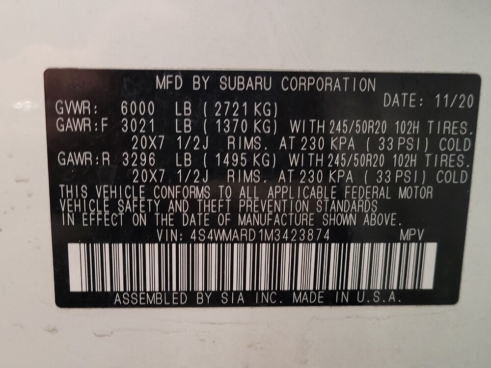 2021 Subaru Ascent in Sanford, FL 32773 - 18096371 33