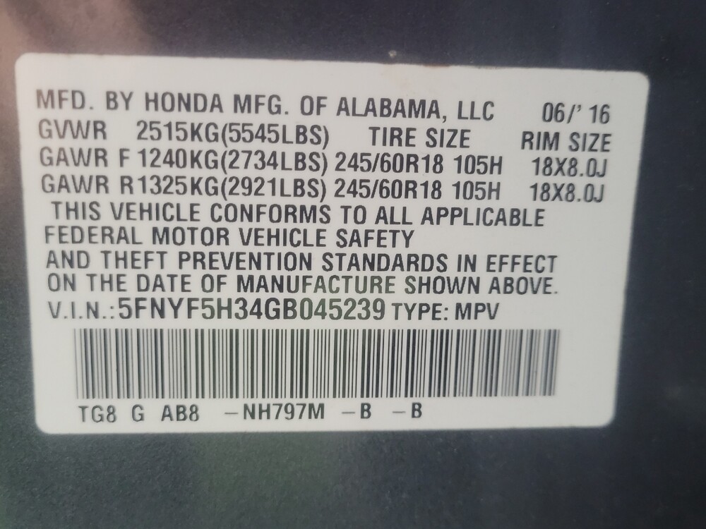2016 Honda Pilot in Augusta, GA 30907 - 18096406 33