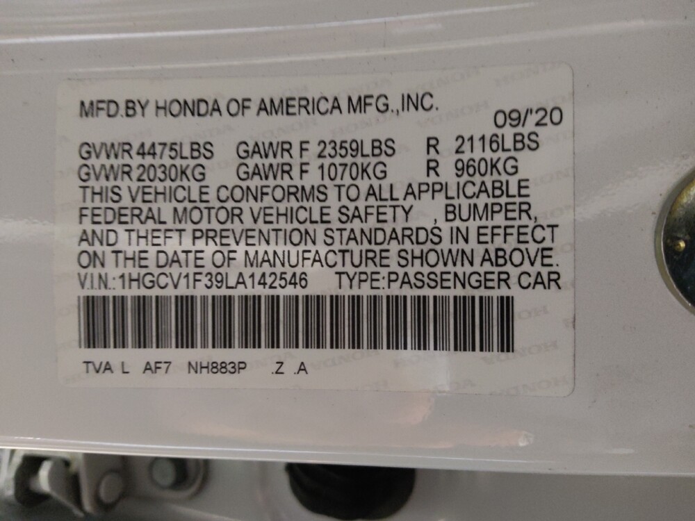 2020 Honda Accord in Tucson, AZ 85705 - 18096419 33