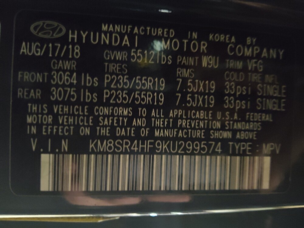 2019 Hyundai Santa Fe in Sanford, FL 32773 - 18096452 33