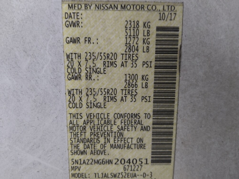 2017 Nissan Murano in Tallahassee, FL 32304 - 18096633 33