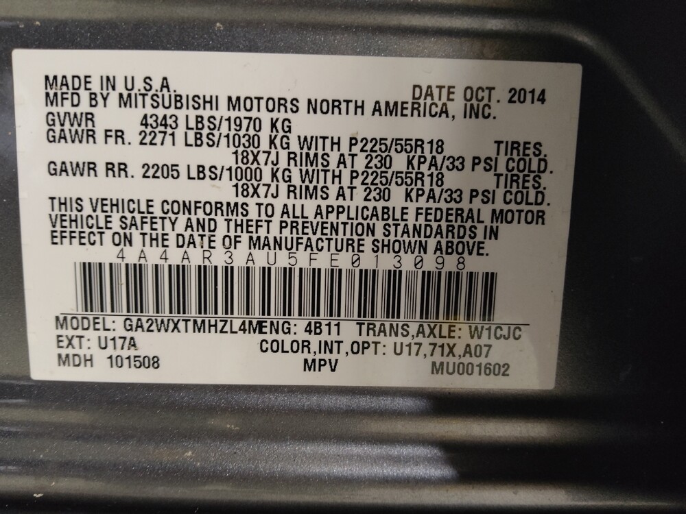 2015 Mitsubishi Outlander Sport in Union City, GA 30291 - 18096655 33