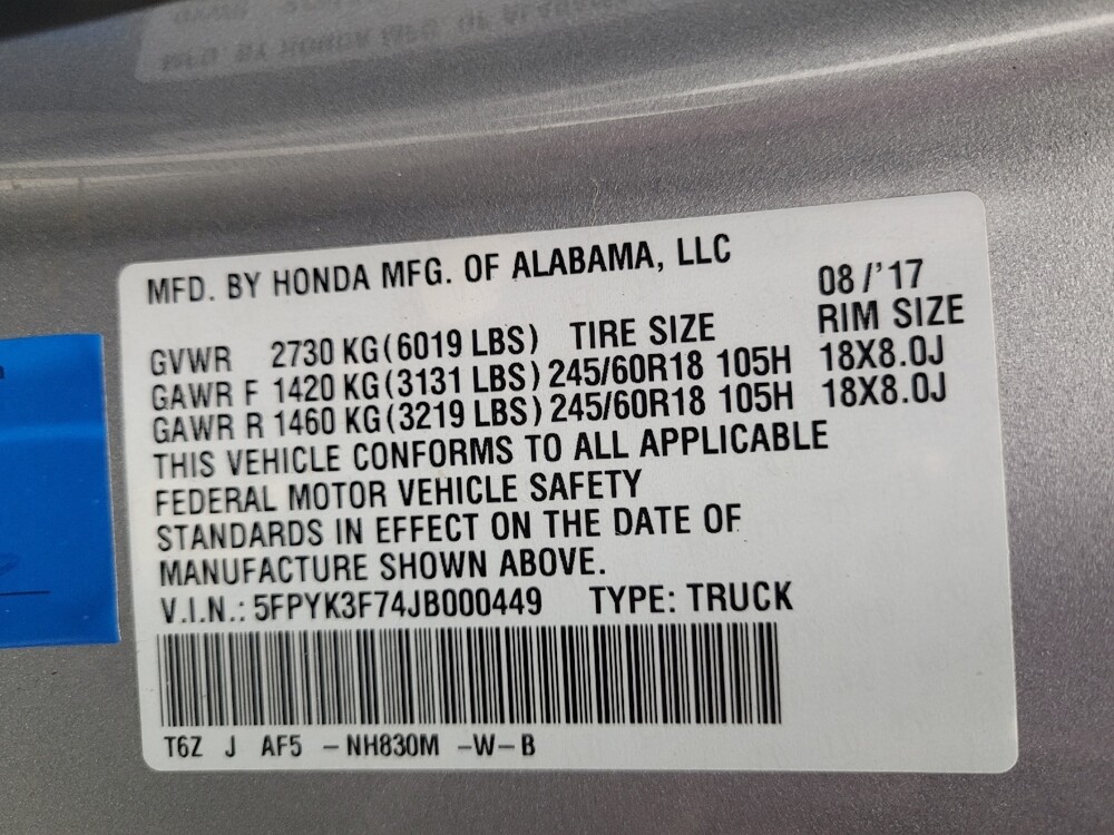 2018 Honda Ridgeline in Greenville, SC 29607 - 18096694 33