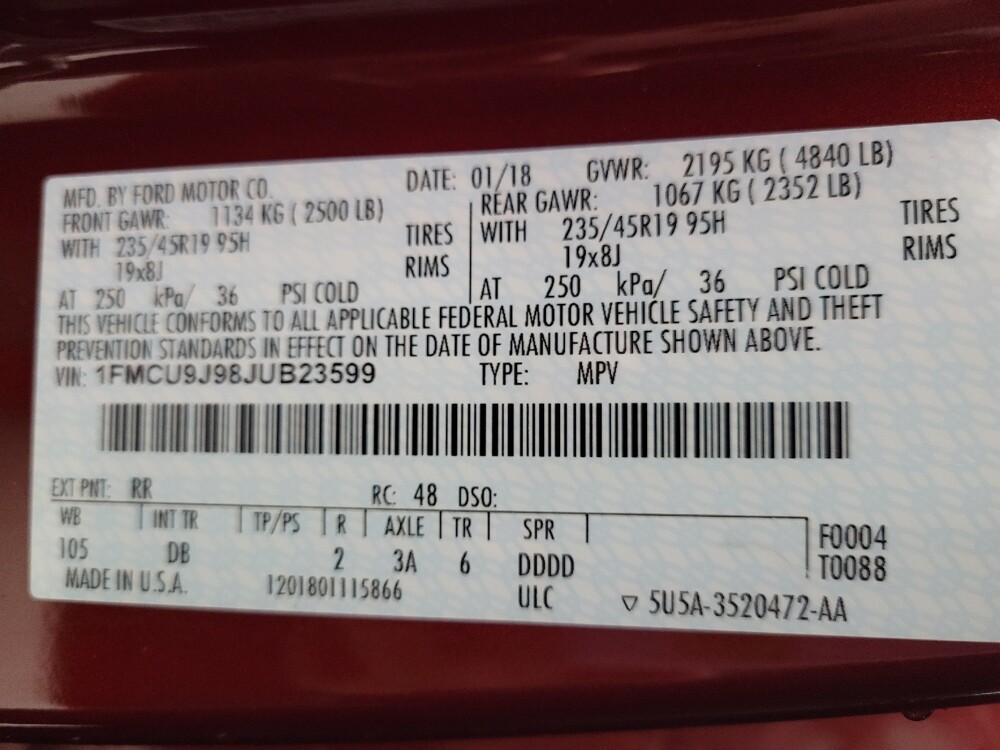 2018 Ford Escape in Salem, VA 24153 - 18096705 33