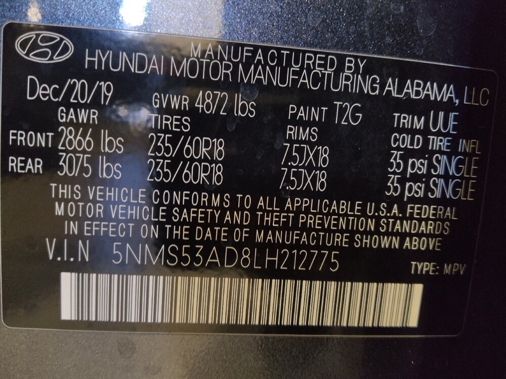 2020 Hyundai Santa Fe in Lauderdale Lakes, FL 33313 - 18096807 33