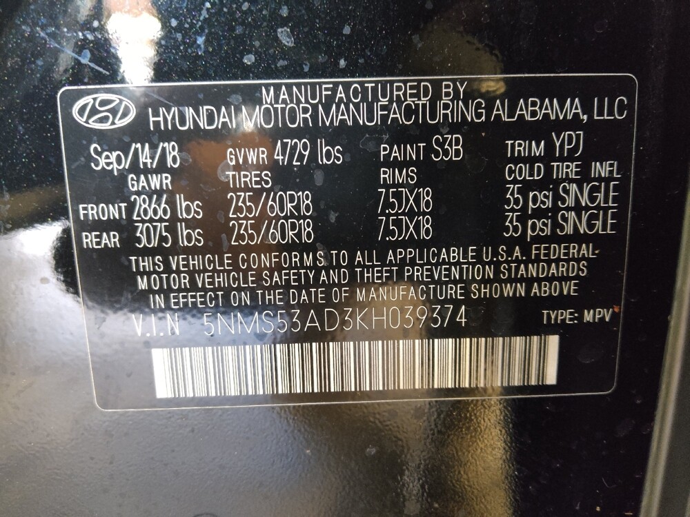 2019 Hyundai Santa Fe in Kissimmee, FL 34744 - 18096818 33