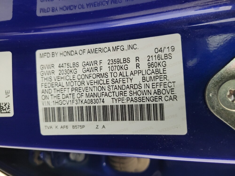 2019 Honda Accord in Las Vegas, NV 89104 - 18096819 33