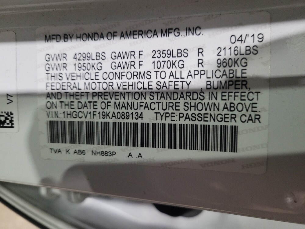 2019 Honda Accord in Henrico, VA 23223 - 18096831 33