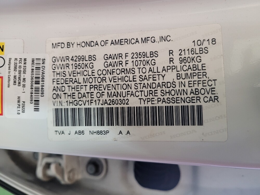 2018 Honda Accord in Fairfield, OH 45014 - 18097145 33