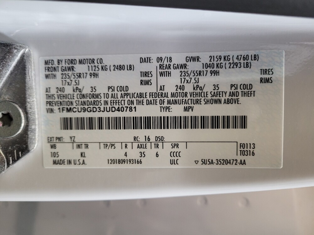 2018 Ford Escape in Fairfield, OH 45014 - 18097214 33