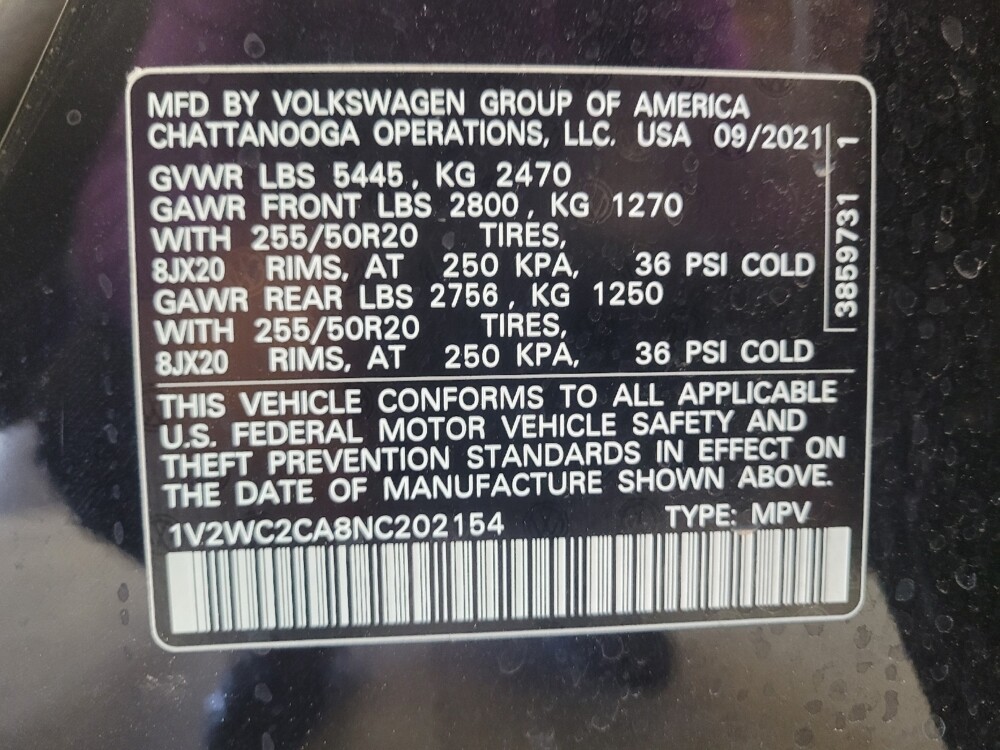 2022 Volkswagen Atlas in Sacramento, CA 95821 - 18097311 33