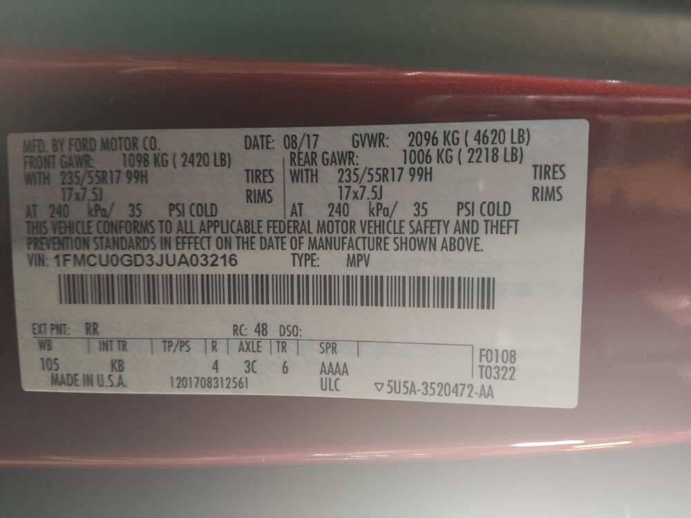 2018 Ford Escape in Gainesville, FL 32609 - 18097372 33