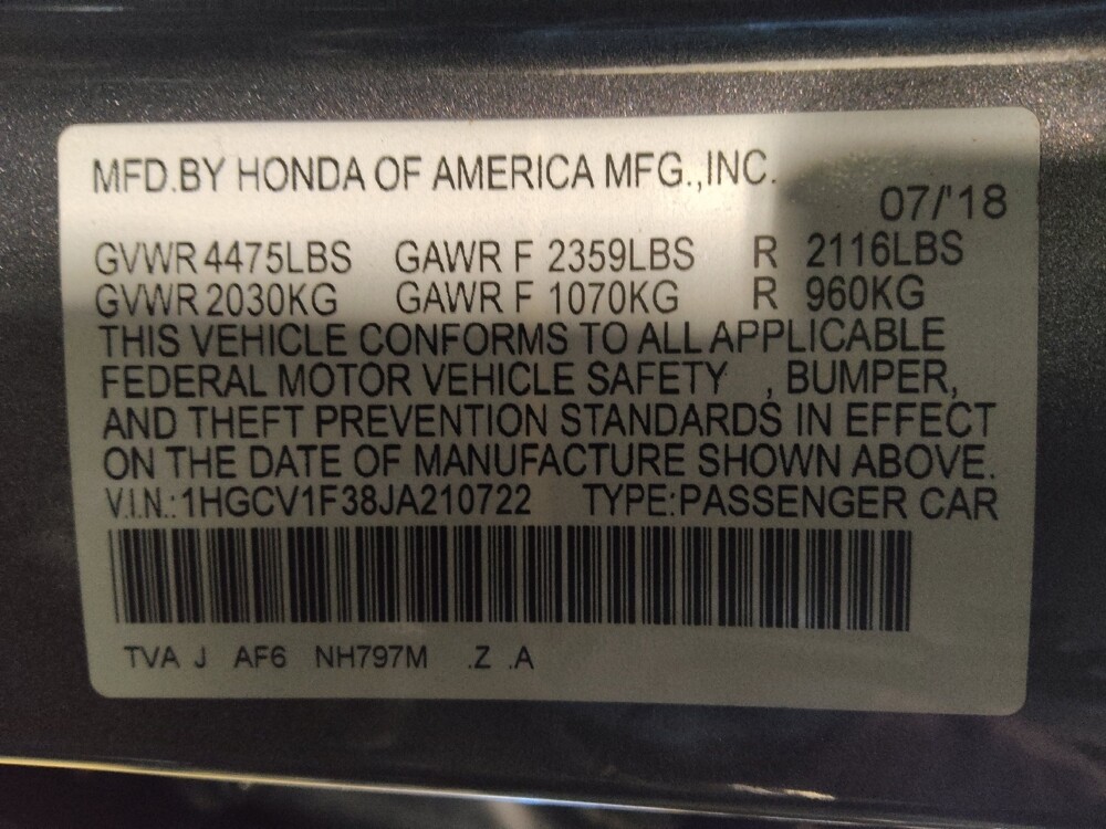 2018 Honda Accord in Jacksonville, FL 32210 - 18097374 33