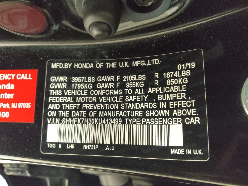 2019 Honda Civic in Athens, GA 30606 - 18097527 33