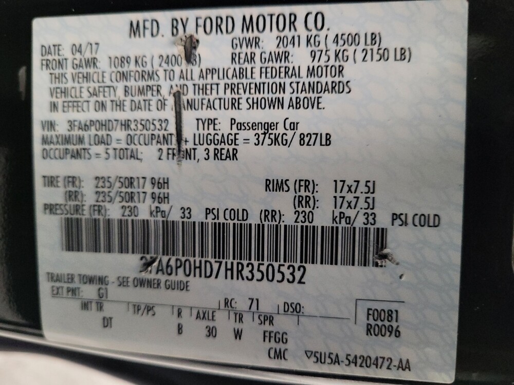 2017 Ford Fusion in Riverside, CA 92504 - 18097571 33